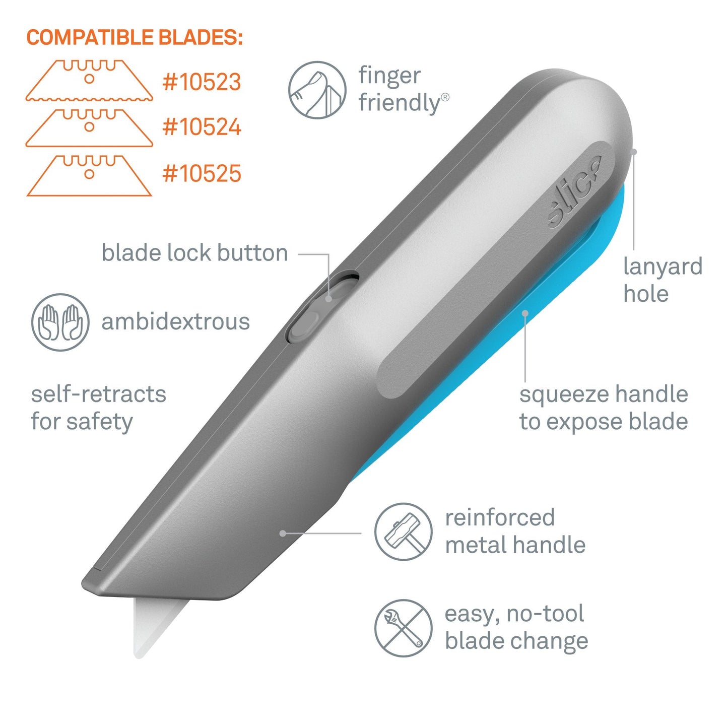 Smart-Retracting Metal Squeeze Knife